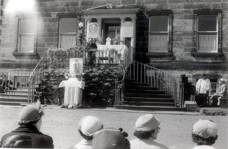 Feast of Our Lady Br Russell.jpg - Feast of Our Lady, Late 1950's The speaker appears to be the Rector, Br Russell.